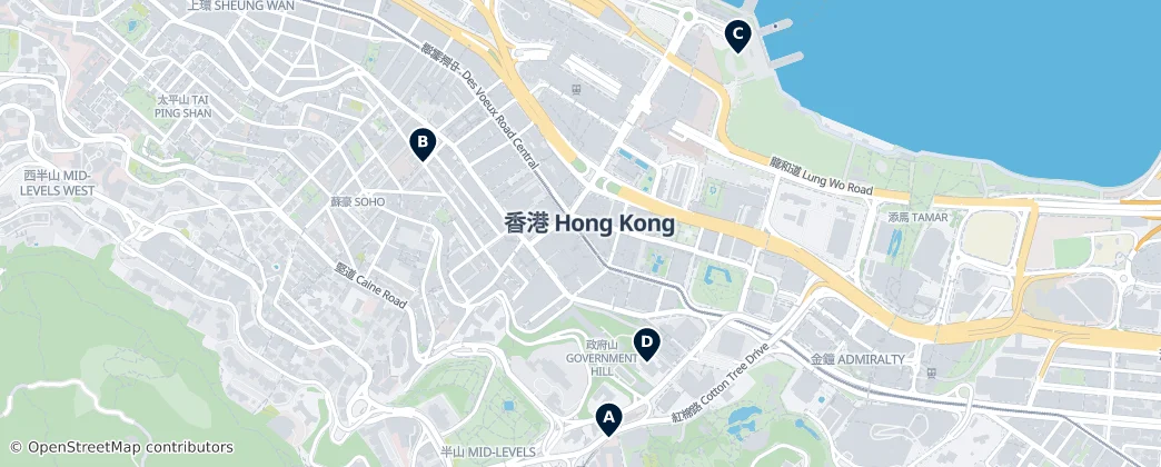 Map of Central and Western District