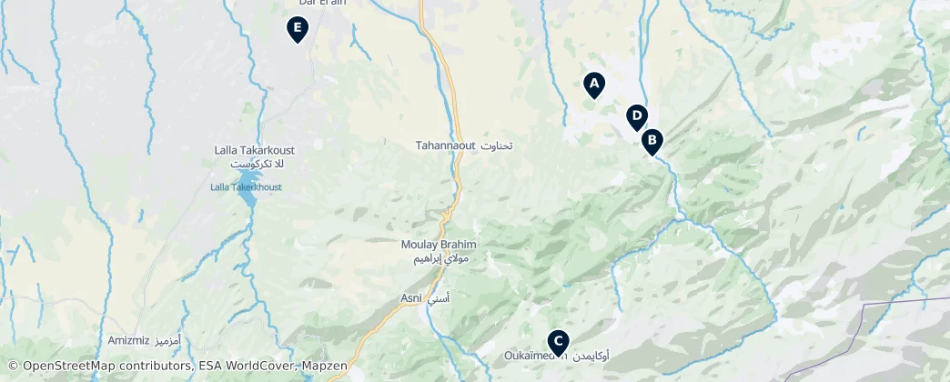 Map of Cercle de Tahannaout dayrt thnawt