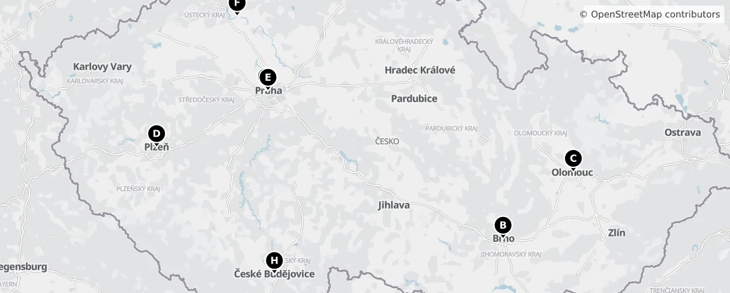 Map of Česko