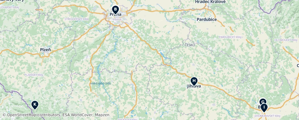 Map of Česko