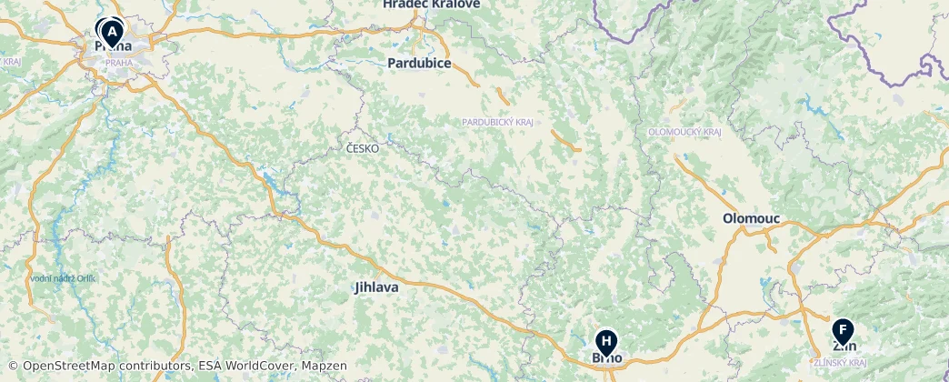 Map of Česko