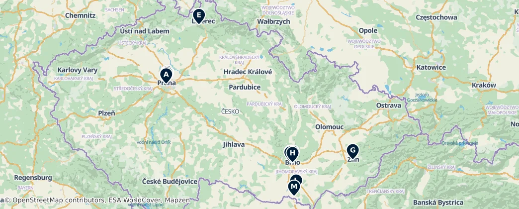 Map of Česko