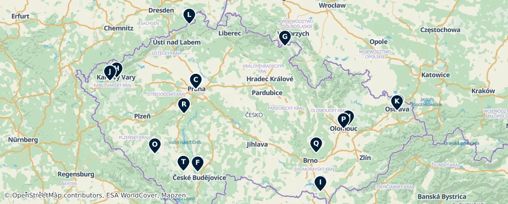 Map of Česko