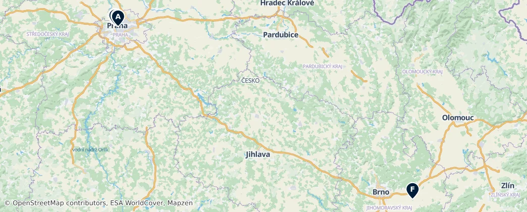 Map of Česko