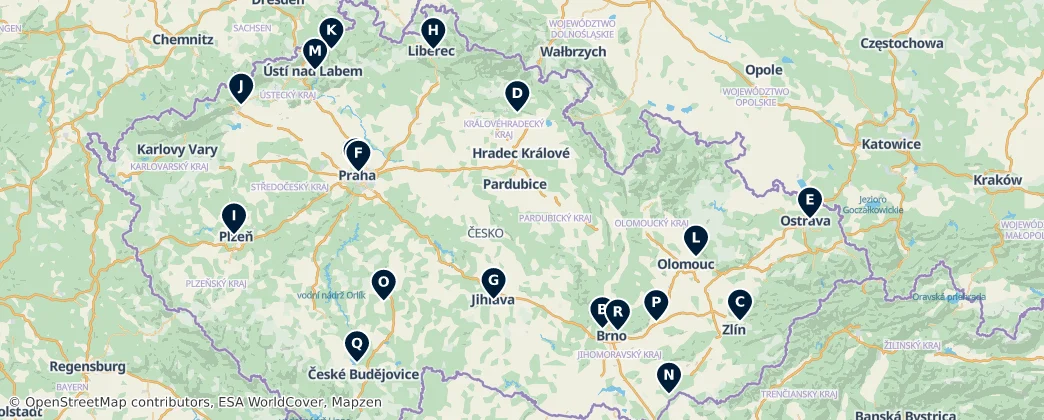 Map of Česko