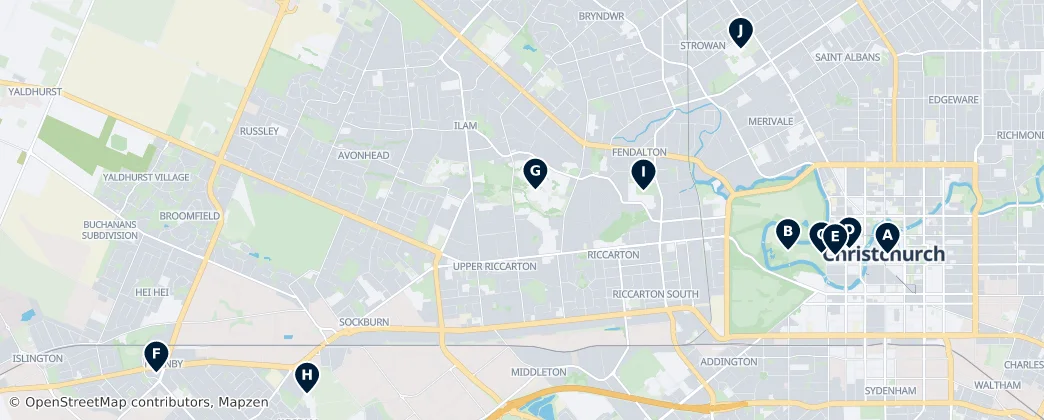 Map of Christchurch