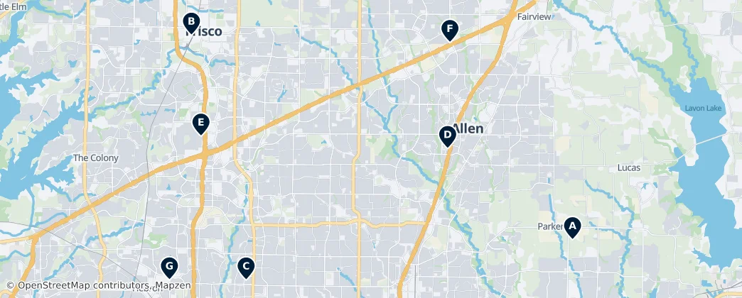 Map of Collin County