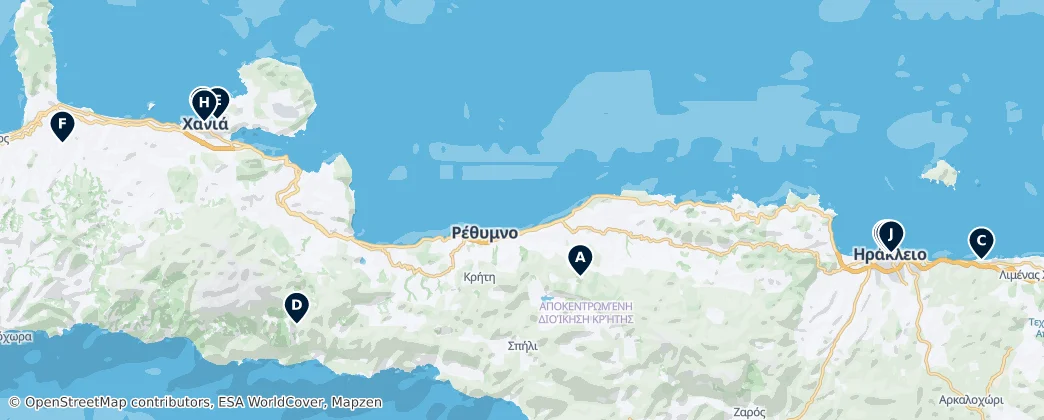 Map of Decentralized Administration of Crete