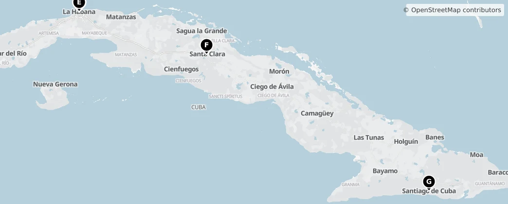 Map of Cuba