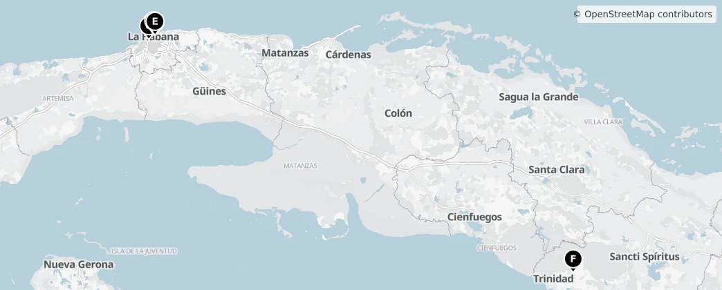 Map of Cuba