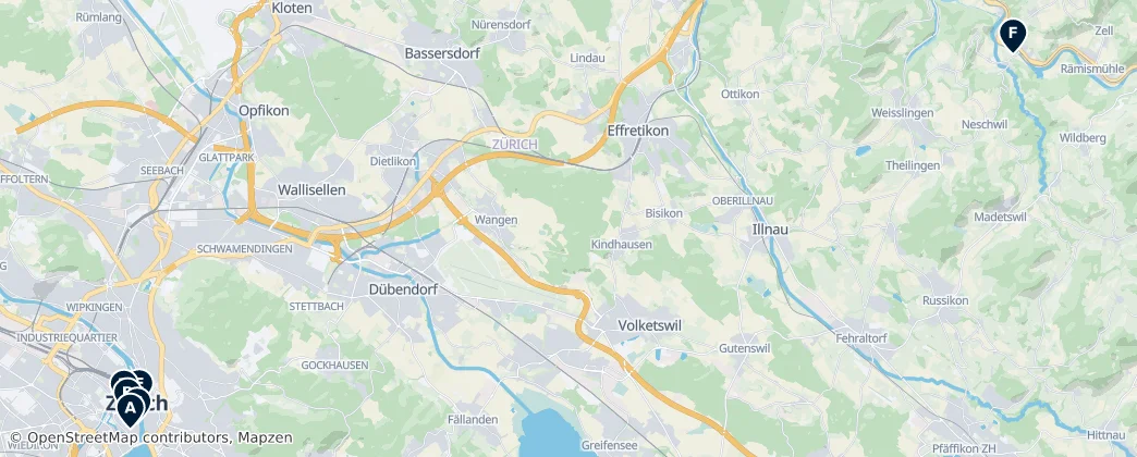 Map of Curych