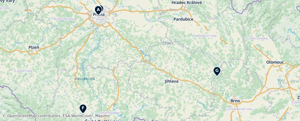 Map of Česko