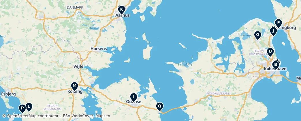 Map of Dánsko