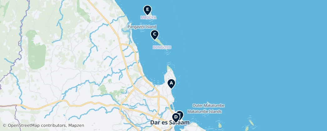Map of Dar es Salaam