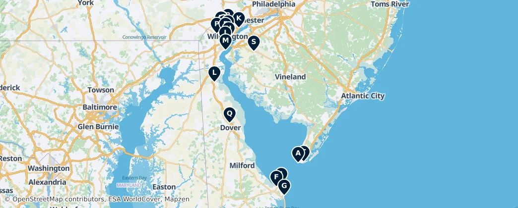Map of Delaware