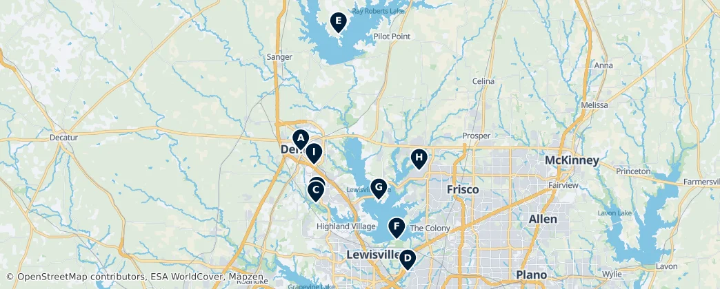 Map of Denton County