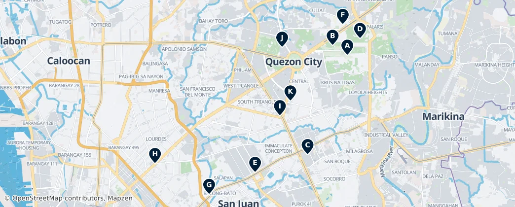 Map of Roman Catholic Diocese of Cubao