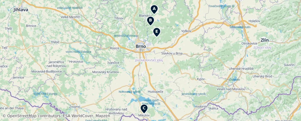 Map of Dolní Rakousko