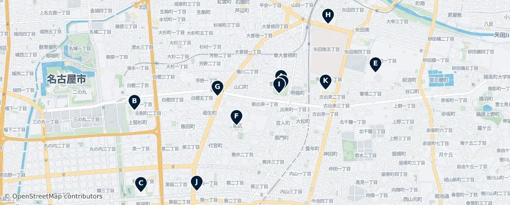 Map of Higashi Ward