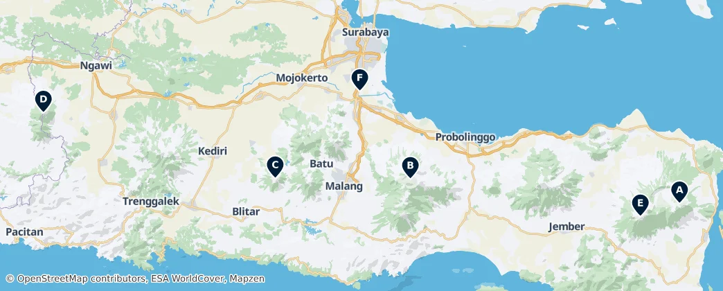 Map of Východní Jáva