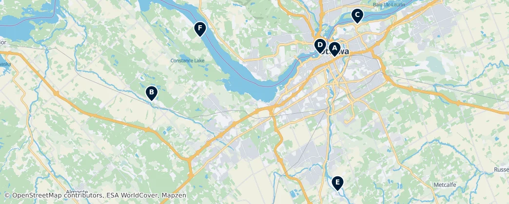 Map of Eastern Ontario