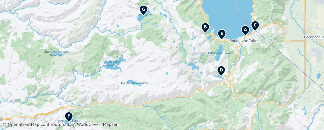 Map of El Dorado County