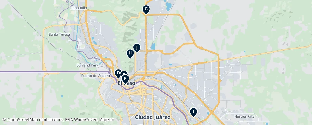 Map of El Paso