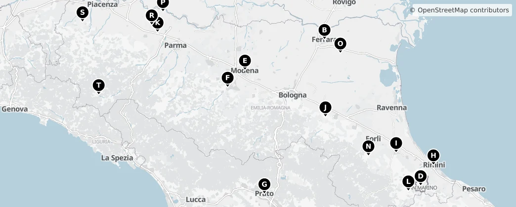 Map of Emilia-Romagna