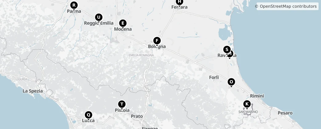 Map of Emilia-Romagna