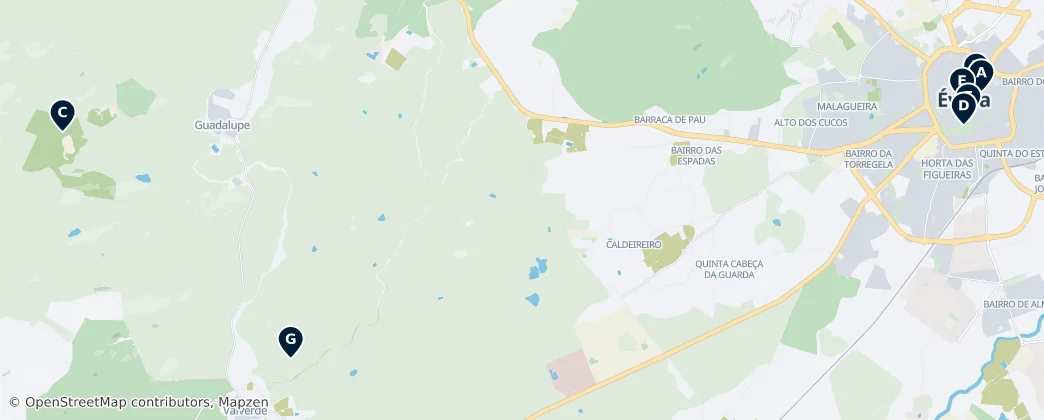 Map of Évora