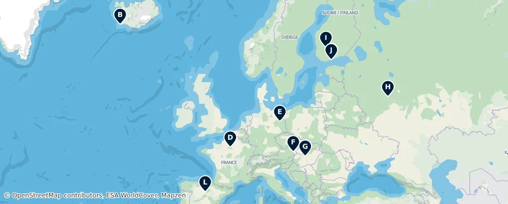 Map of Evropa