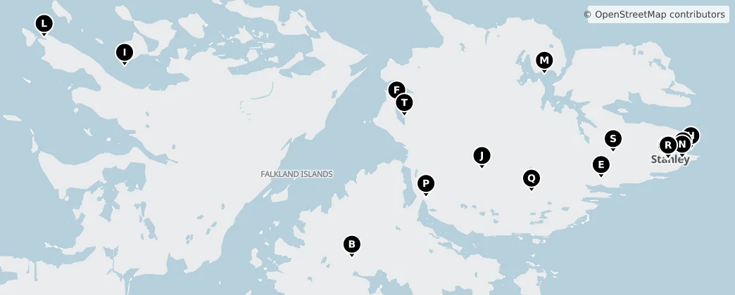 Map of Falklandy (Malvíny)