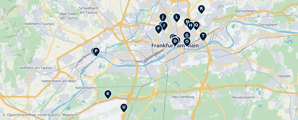 Map of Frankfurt nad Mohanem