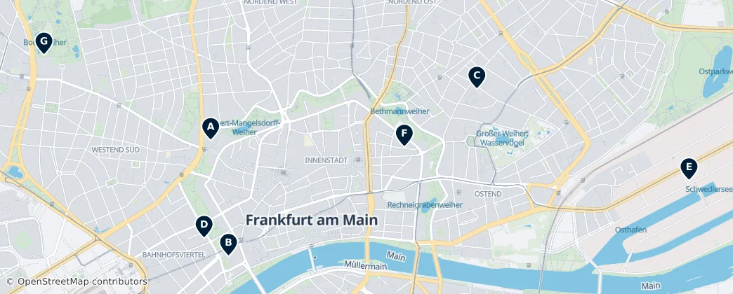 Map of Frankfurt nad Mohanem