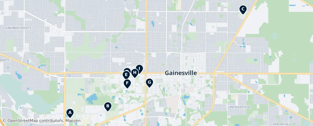 Map of Gainesville