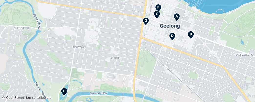 Map of Geelong