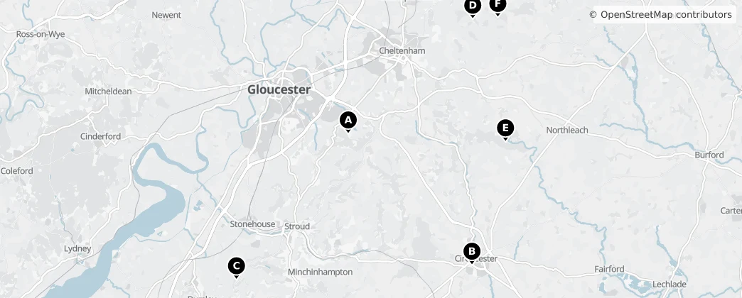 Map of Gloucestershire