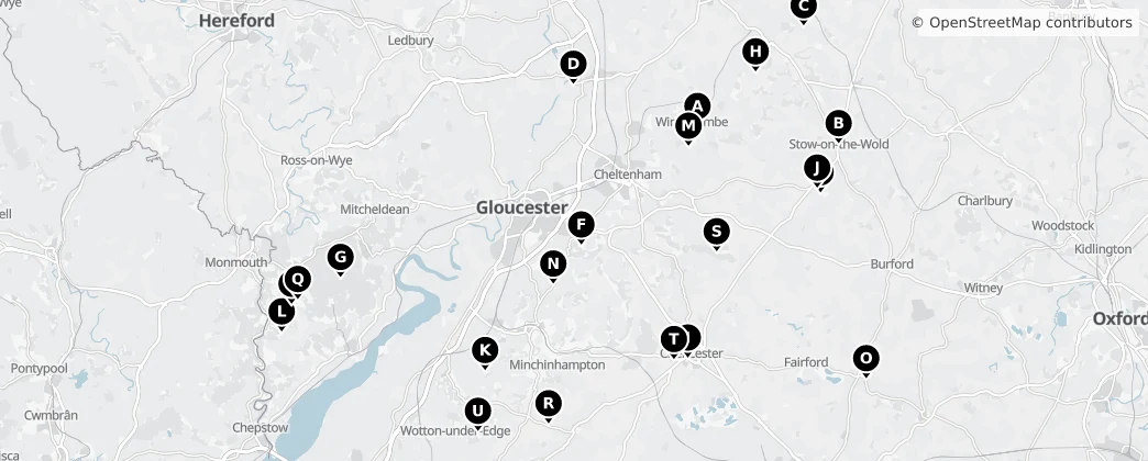 Map of Gloucestershire