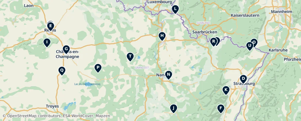 Map of Grand Est