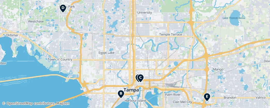 Map of Hillsborough County