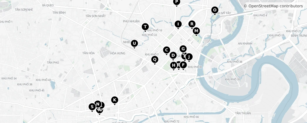 Map of Ho Či Minovo Město