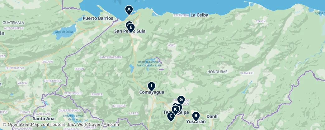 Map of Honduras