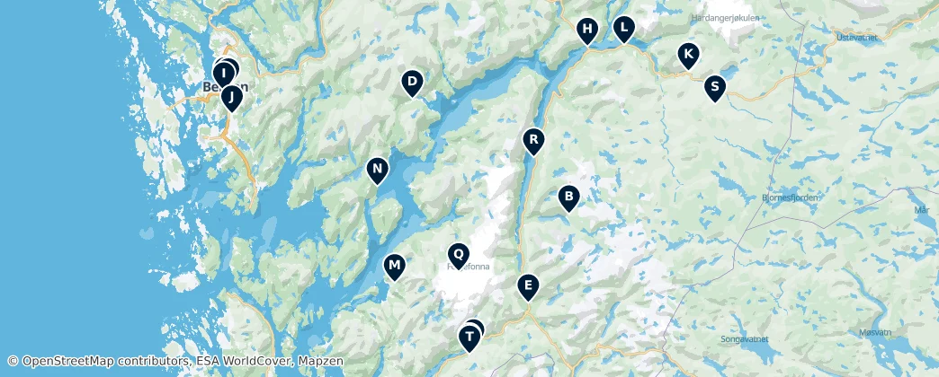 Map of Hordaland