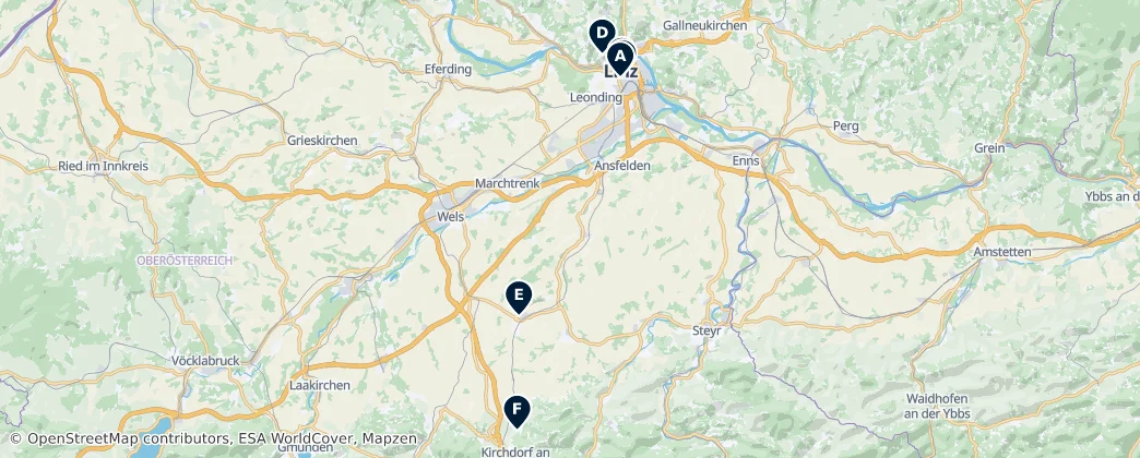 Map of Horní Rakousy