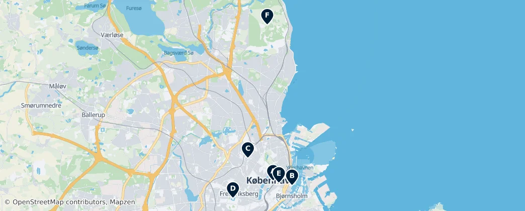 Map of Hovedstaden