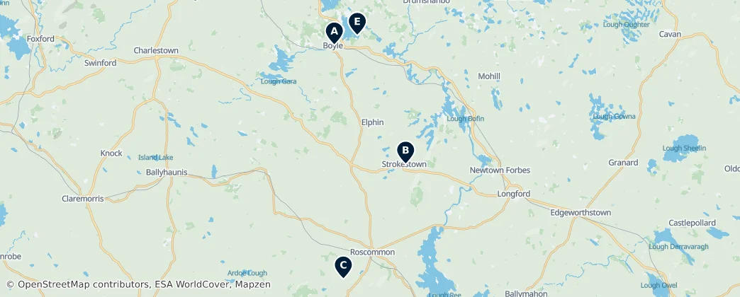 Map of Hrabství Roscommon