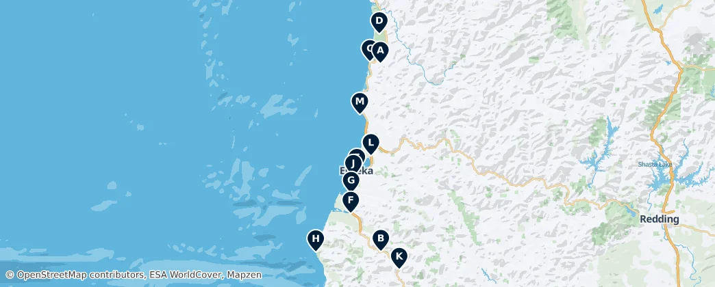Map of Humboldt County