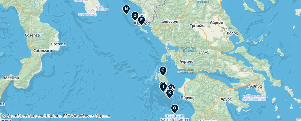 Map of Jónské ostrovy