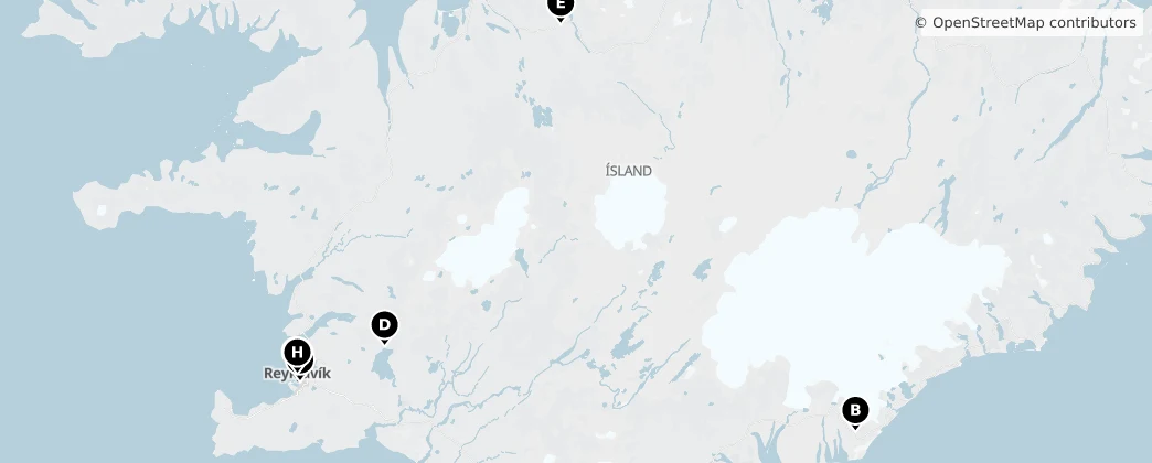 Map of Ísland