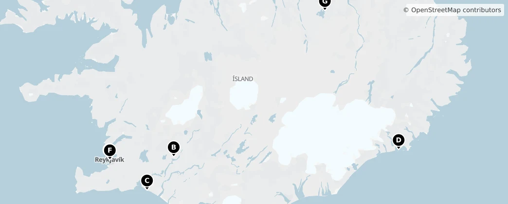 Map of Ísland